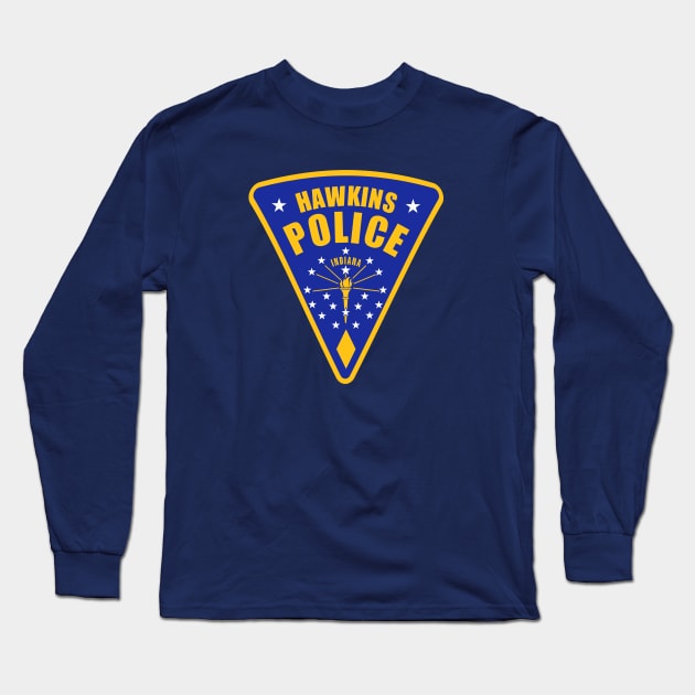 Hawkins Police badge Long Sleeve T-Shirt by carloj1956